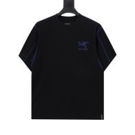 アークテリクス スプリット t シャツコピー 半袖Tシャツ 純綿 シンプル 吸汗 ブルーロゴ ブラック