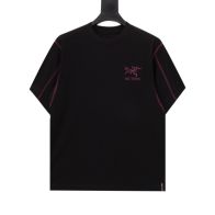 アークテリクス t シャツ メンズ激安通販 半袖Tシャツ 純綿 シンプル 吸汗 パープルロゴ ブラック