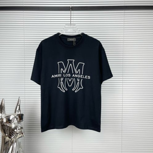 激安品！amiri チェックシャツｎ級品 半袖Tシャツ 夏 綿 100%  2色可選 ブラック