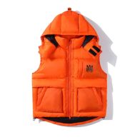 アミリダウンジャケットコピー 無袖ダウン フード付き 暖かい 厚手 防風防寒 2色可選 オレンジ