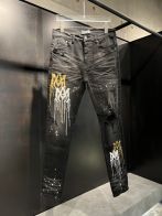 アミリズボン激安通販 メンズジーンズ 24新商品 デニム生地 墨をかけ カジュアルズボン ファッション ブラック