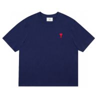 人気品 tシャツ アミ偽物 Tシャツ トップス 限定 シンプル 短袖 ファッション ブルー