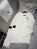 シンプル印象になってSMFKセーター素材偽物 長袖トップス ニット シンプル 暖かい ゆったり ホワイト