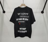 WE11DONE 新商品! ウェルダン 日本語偽物 純綿トップス 人気 Tシャツ 短袖 男女兼用 2色可選 ブラック