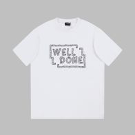 WE11DONE 最安値人気 ウェルダン服偽物 Tシャツ 人気 純綿トップス 短袖 シンプル ホワイト