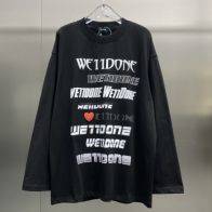 WE11DONE ウェルダン意味スーパーコピー トップス 丸首 長袖tシャツ 純綿 シンプル ブラック