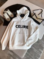 セリーヌの服ｎ級品 フード付き 文字ロゴ パーカー 人気販売トップス シンプル 純綿 レディース ホワイト
