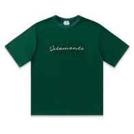 素敵な ヴェトモン tシャツ コーデ激安通販 純綿 トップス 短袖 シンプル 刺繍 ファッション グリーン