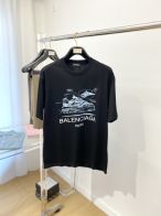 バレンシアガトップスコピー 春夏人気セール安い Tシャツ 純綿 シンプル ロゴプリント ブラック