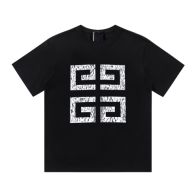 [新季度]ジバンシー絵スーパーコピー トップス tシャツ 短袖 プリント 日常服 純綿 通気性いい 快適 ブラック
