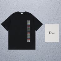 限定販売 最高品質 dior atelier tシャツスーパーコピー 短袖 トップス 純綿 ゆったり プリント 男女兼用 ブラック