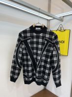 valentino 大活躍 ヴァレンティノ セーター メンズ激安通販 トップス ニット 柔らかい 保温 暖かい 長袖 格子模様 ブラック