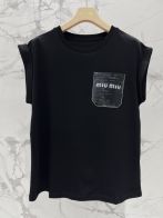 ミュウミュウ風Ｎ級品 柔らかい 無袖 Tシャツ トップス ファッション カジュアル 人気 シンプル ブラック