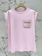 ミュウミュウスカーフスーパーコピー 柔らかい 無袖 Tシャツ トップス ファッション カジュアル 人気 シンプル ピンク