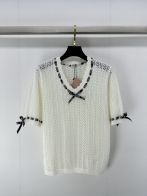 ミュウミュウ セータースーパーコピー 柔らかい ニット 半袖 セーター トップス 蝶結び 新品 ファッション ホワイト