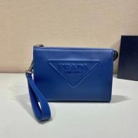 プラダ バッグ 正規品激安通販  最新品 持ちバッグ ビジネス持ち手付き クラッチバッグ セカンドバッグ  メンズ ブルー