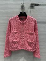 chanel ツイード ジャケット偽物 春新作 アウター トップス レディース 編み ファッション 人気服 ピンク
