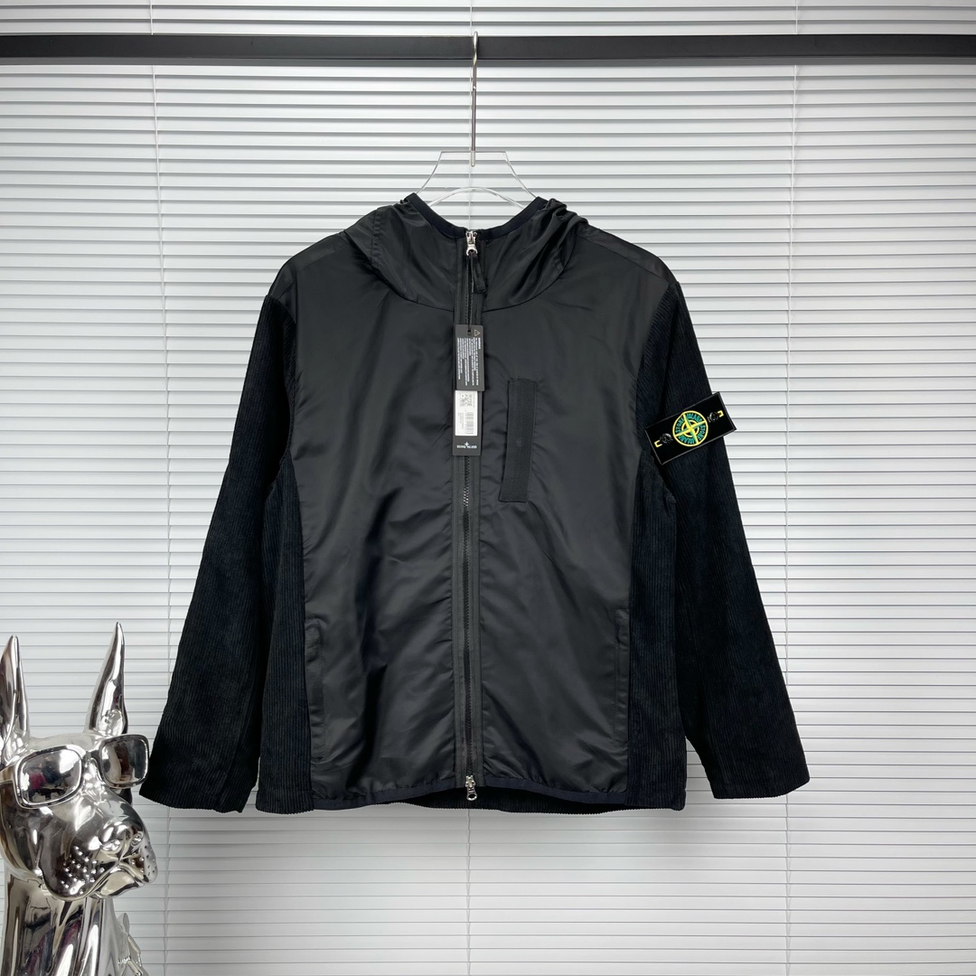 ストーン アイランド アイス ジャケット偽物 暖かい カップル フード付き ゆったりアウター 2色可選 ブラック_2