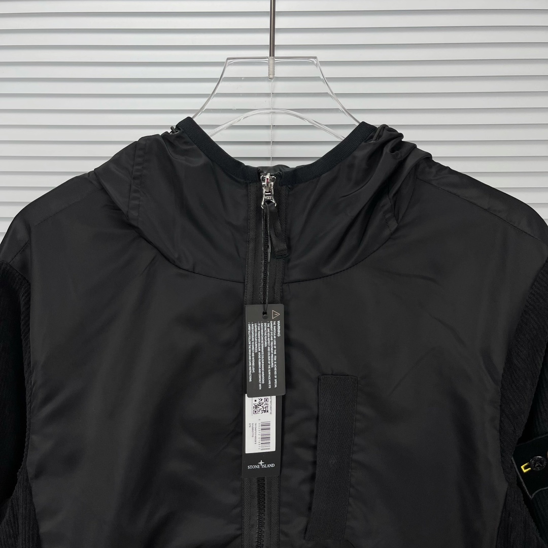ストーン アイランド アイス ジャケット偽物 暖かい カップル フード付き ゆったりアウター 2色可選 ブラック_4
