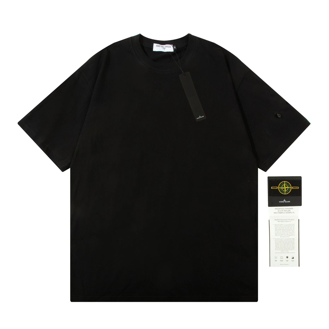 ストーン アイランド t シャツスーパーコピー 半袖Tシャツ 純綿 シンプル 4色可選 ブラック_2