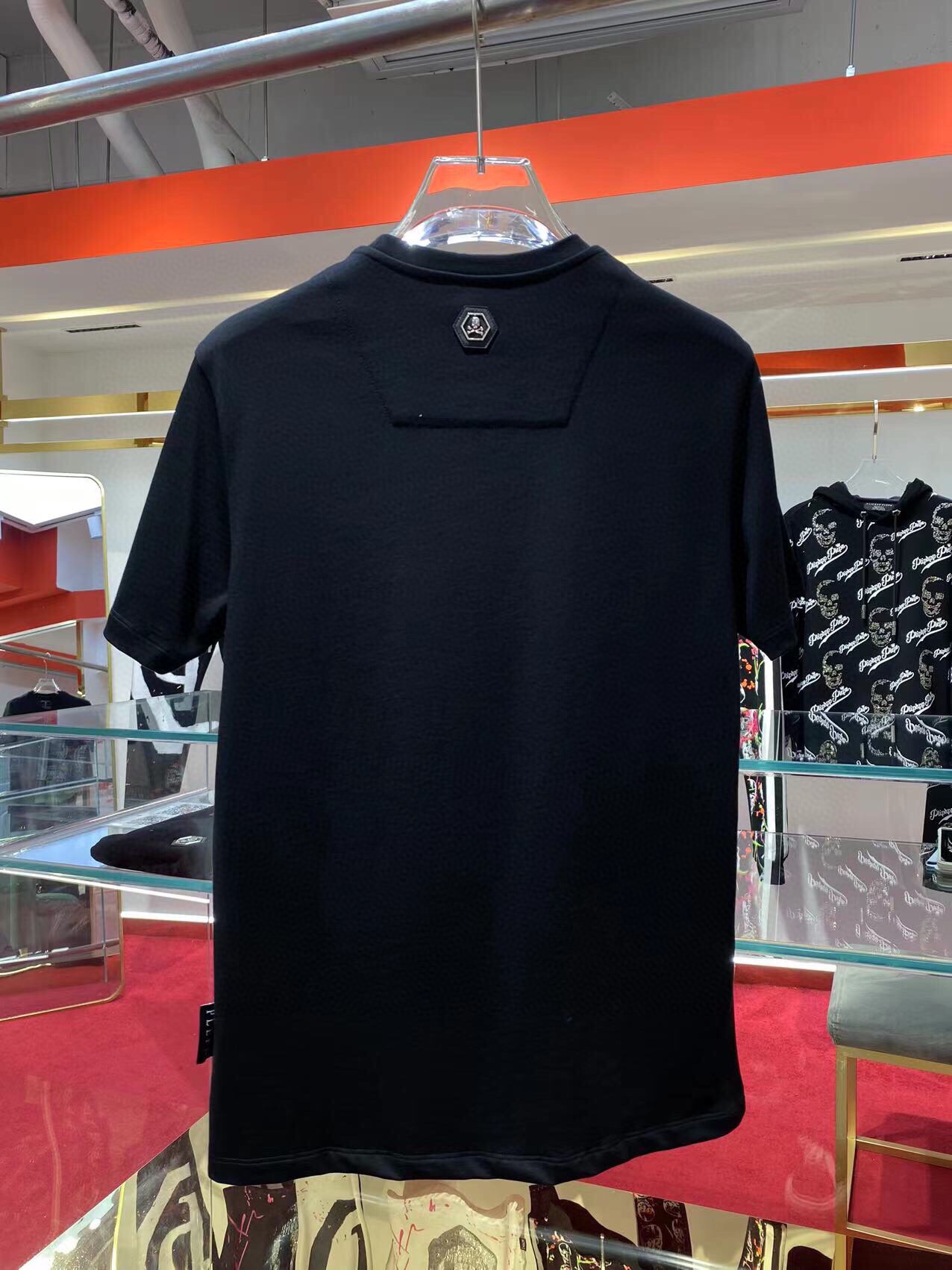 フィリッププレイン tシャツ クマｎ級品 半袖シャツ シンプル ブルードクロプリント ブラック_2