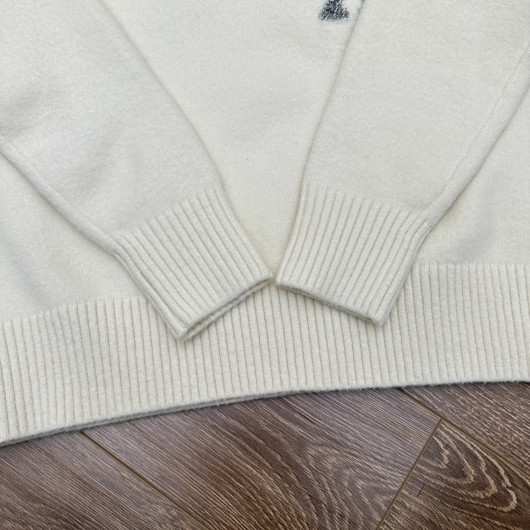 限定品！アミリセーター 輪編み偽物 暖かい ハット ネックセーター ゆったり 高級品 ホワイト_6