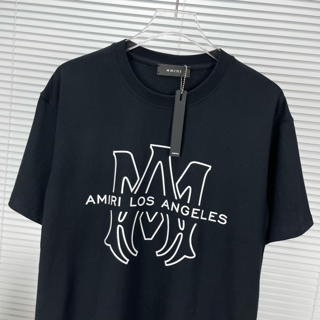 激安品！amiri チェックシャツｎ級品 半袖Tシャツ 夏 綿 100%  2色可選 ブラック_3