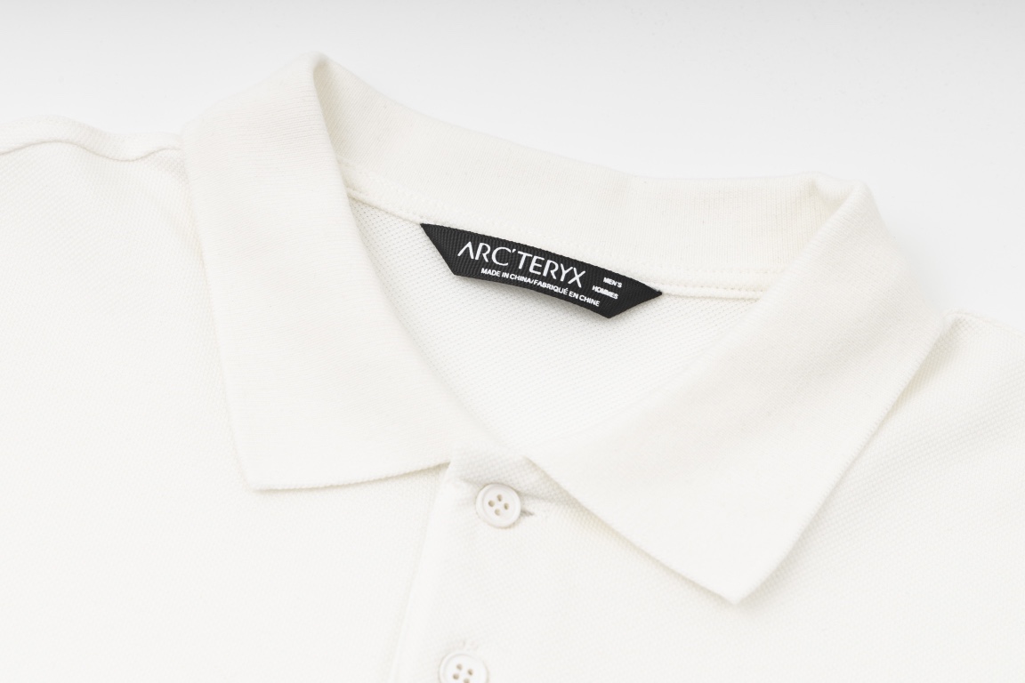 アークテリクス ポロシャツ メンズｎ級品 シンプル 半袖ポロシャツ 綿100% 無地 2色可選 ホワイト_1