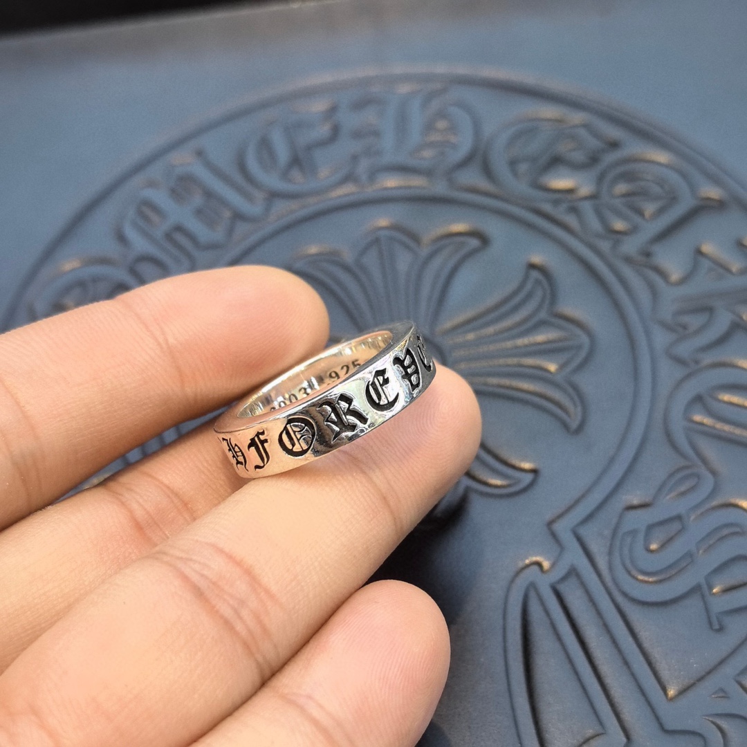 シンプルな形デザイン クロムハーツ指輪 買取コピー 純銀リング ゴシックデザイン シルバー_5