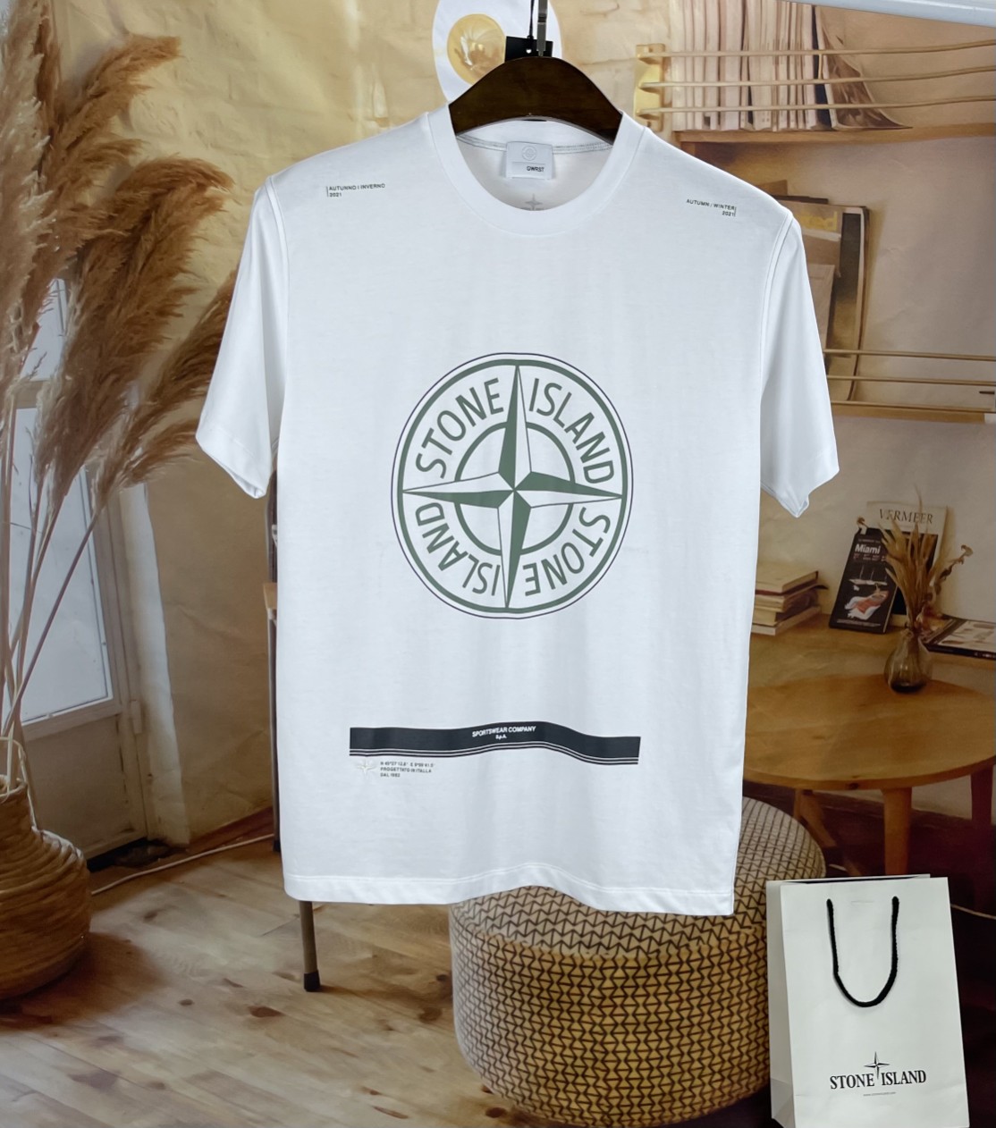 最安値人気 ストーン アイランド 半袖激安通販 トップス 人気品 Tシャツ シンプル ホワイト_1