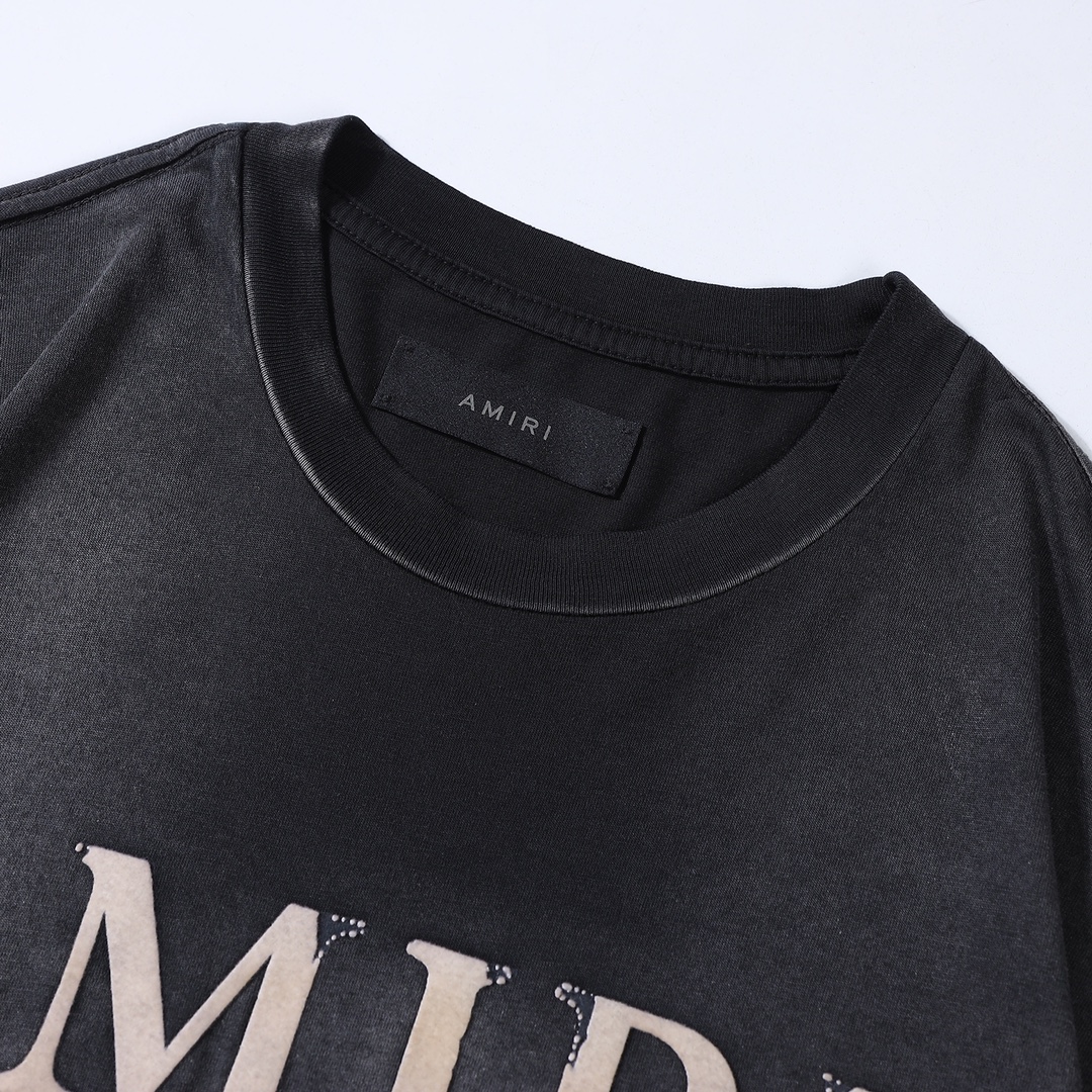 夏新款アミリシャツｎ級品 Tシャツ トップス 人気商品 シンプル 短袖 ブラック_3