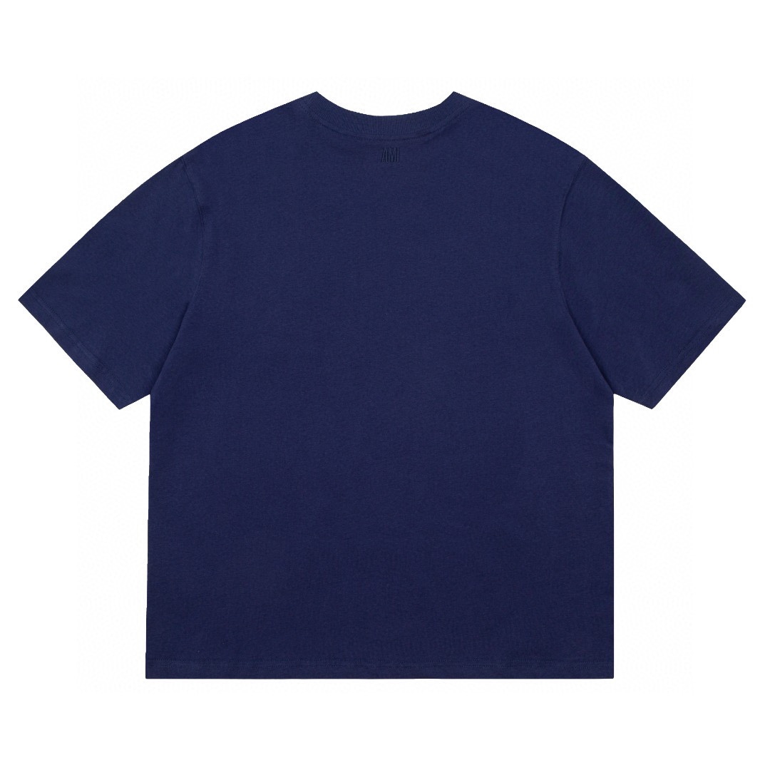 人気品 tシャツ アミ偽物 Tシャツ トップス 限定 シンプル 短袖 ファッション ブルー_2