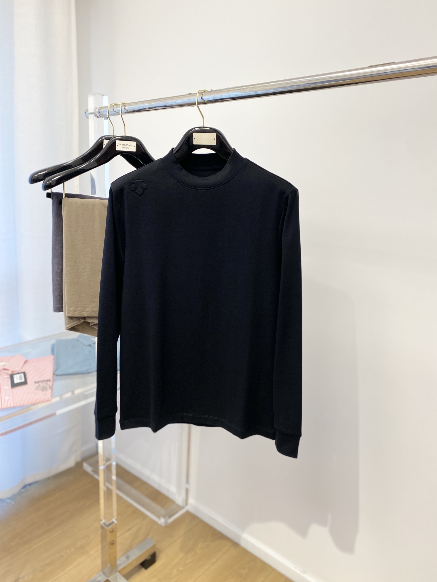 デサントtシャツスーパーコピー シンプル 柔らかい 長袖 トップス 純綿 3色可選 ブラック_1