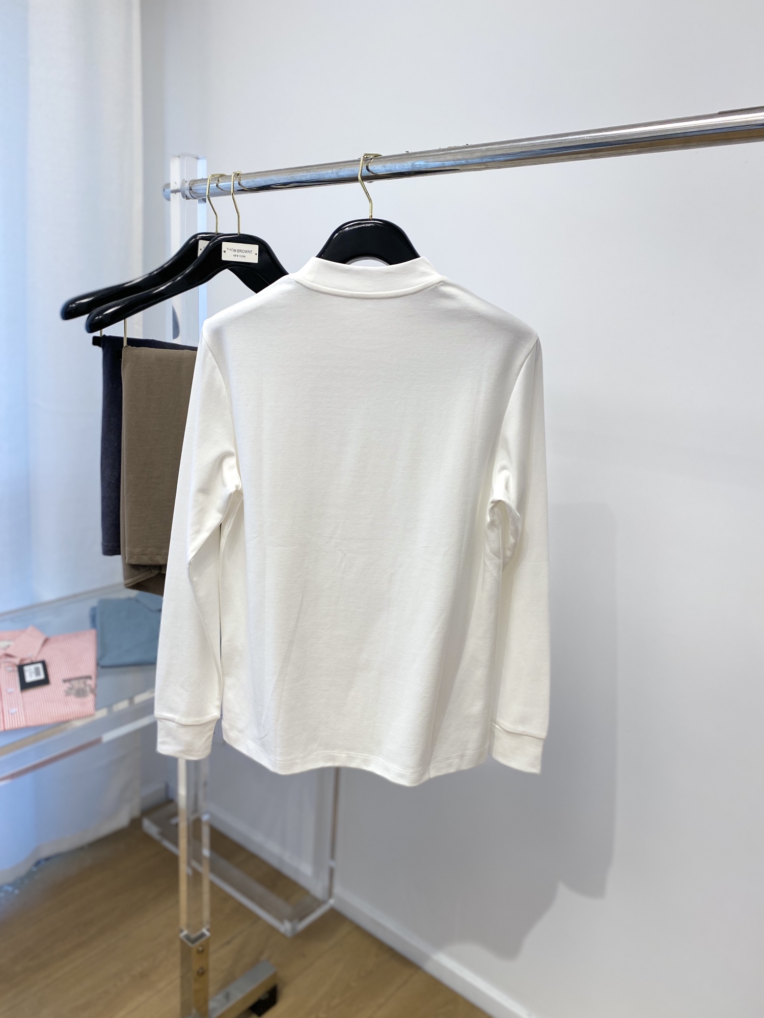 メンズ デサントtシャツ偽物 シンプル 柔らかい 長袖 トップス 純綿 3色可選 ホワイト_2