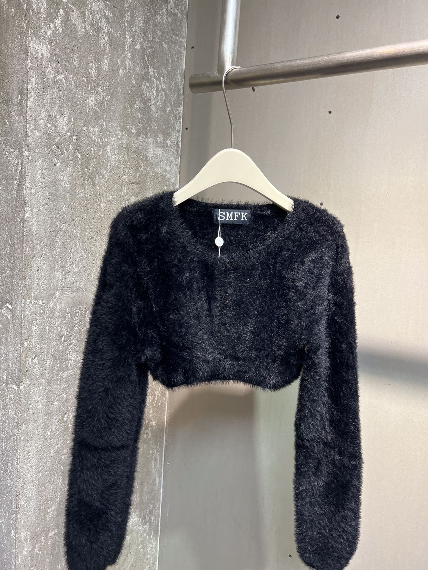 大活躍 SMFKセーター素材ｎ級品 暖かい ウール 柔らかい ショット セクシー シンプル ブラック_1