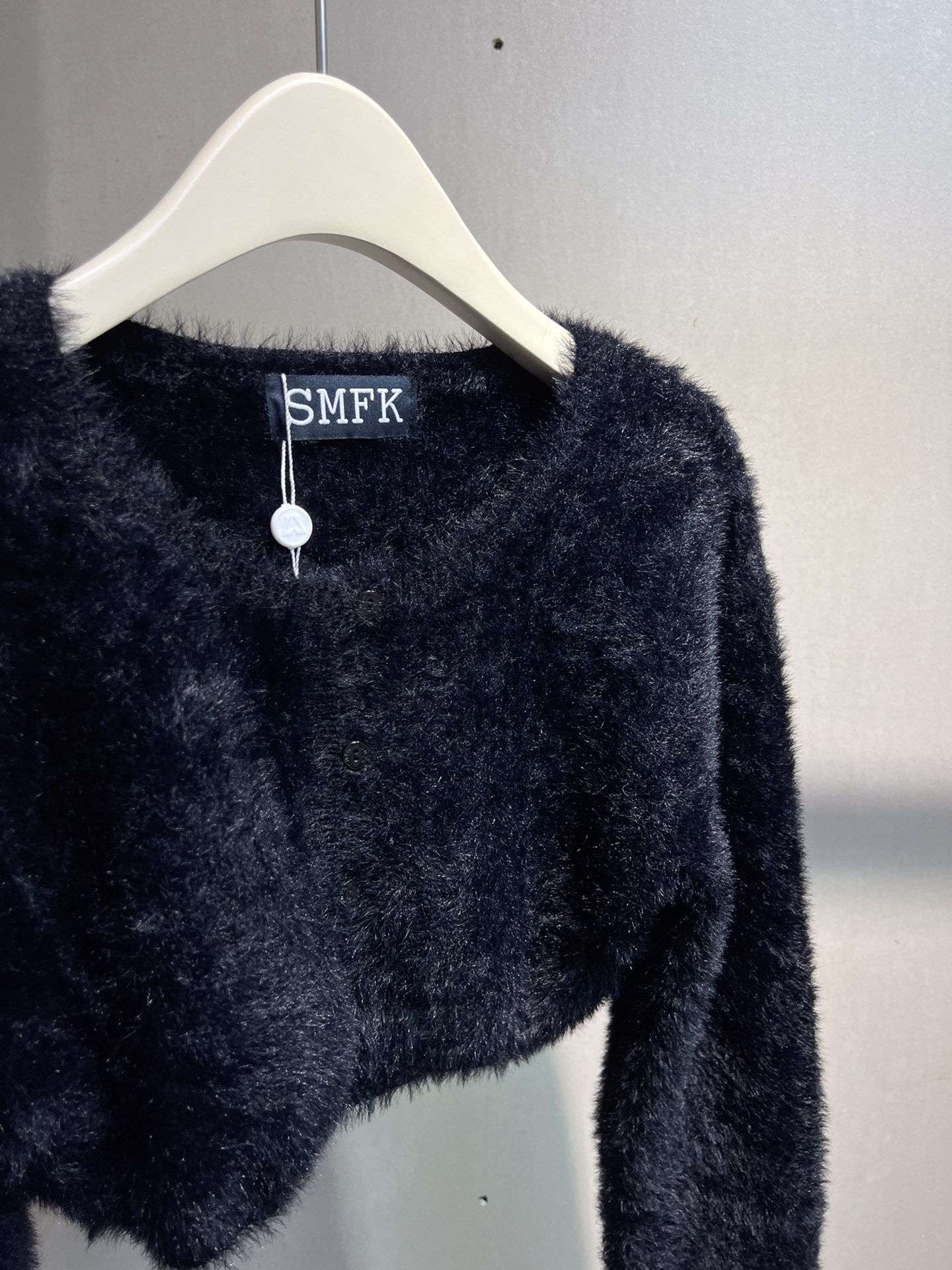 大活躍 SMFKセーター素材ｎ級品 暖かい ウール 柔らかい ショット セクシー シンプル ブラック_6