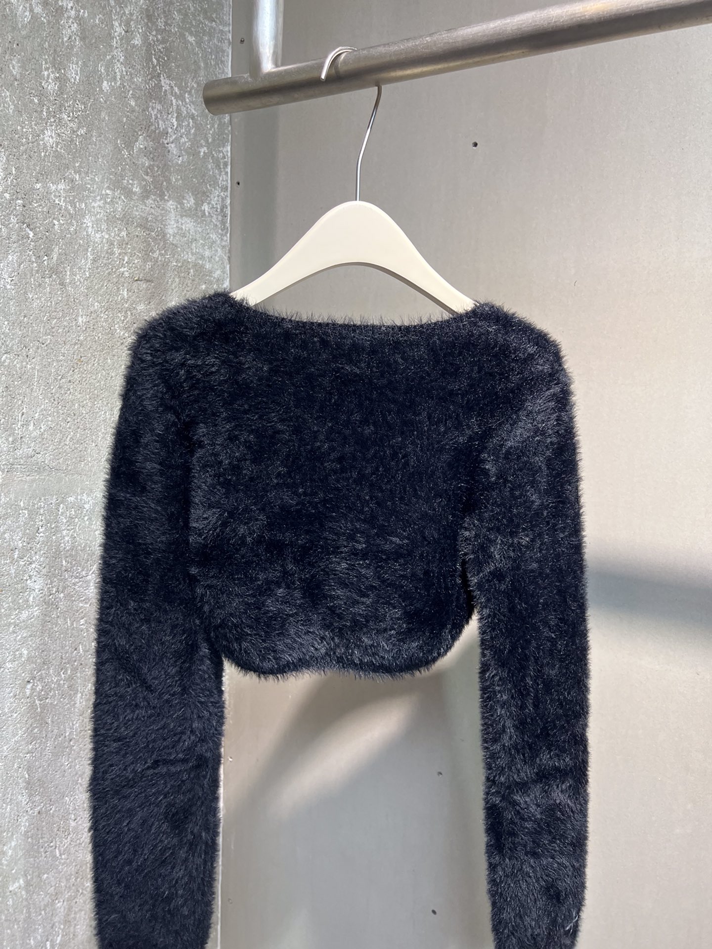 大活躍 SMFKセーター素材ｎ級品 暖かい ウール 柔らかい ショット セクシー シンプル ブラック_9