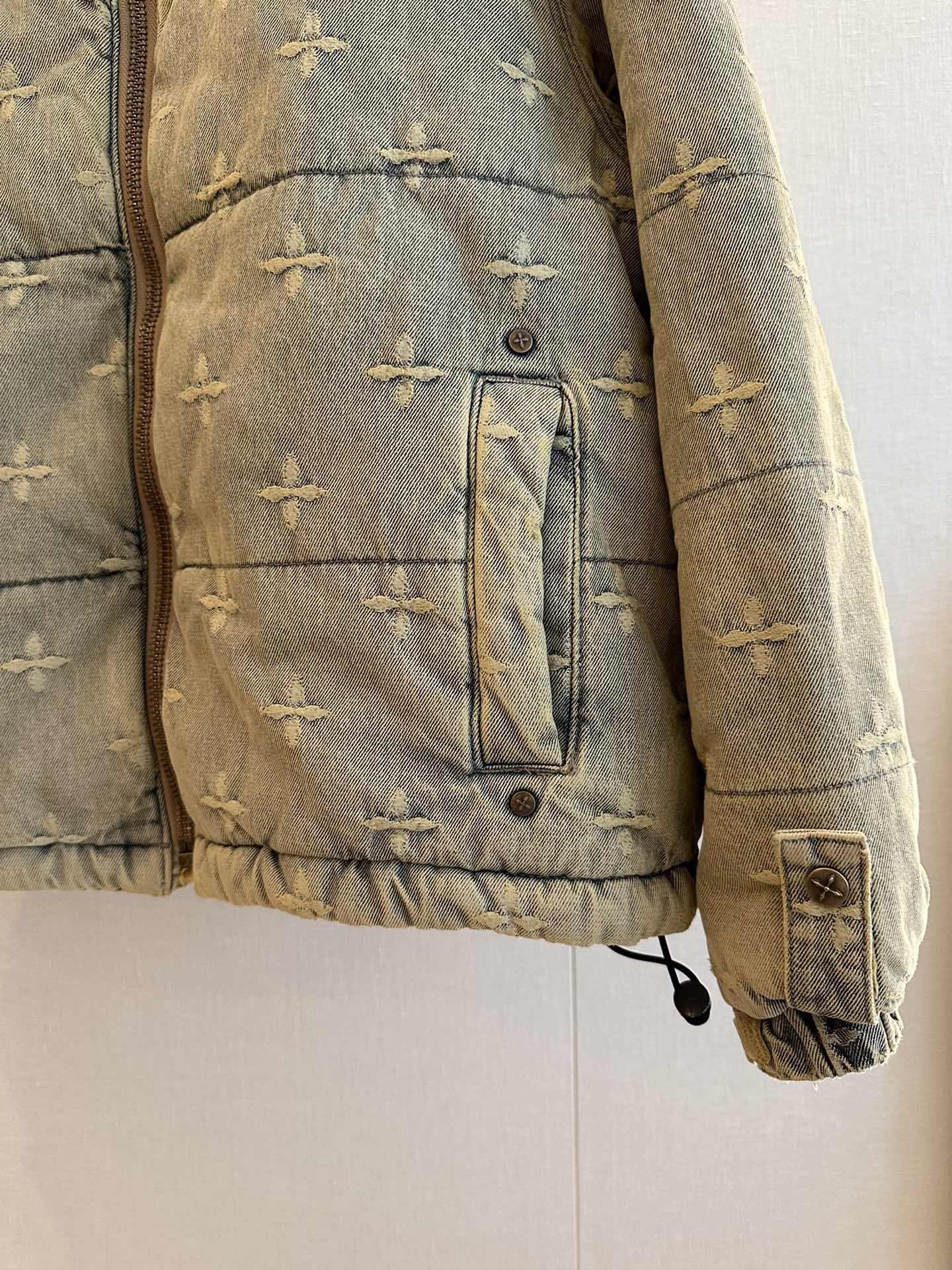 SMFKジャケット 2着偽物 暖かい 綿 デニムジャケット ファッション 新作 グレイ_3