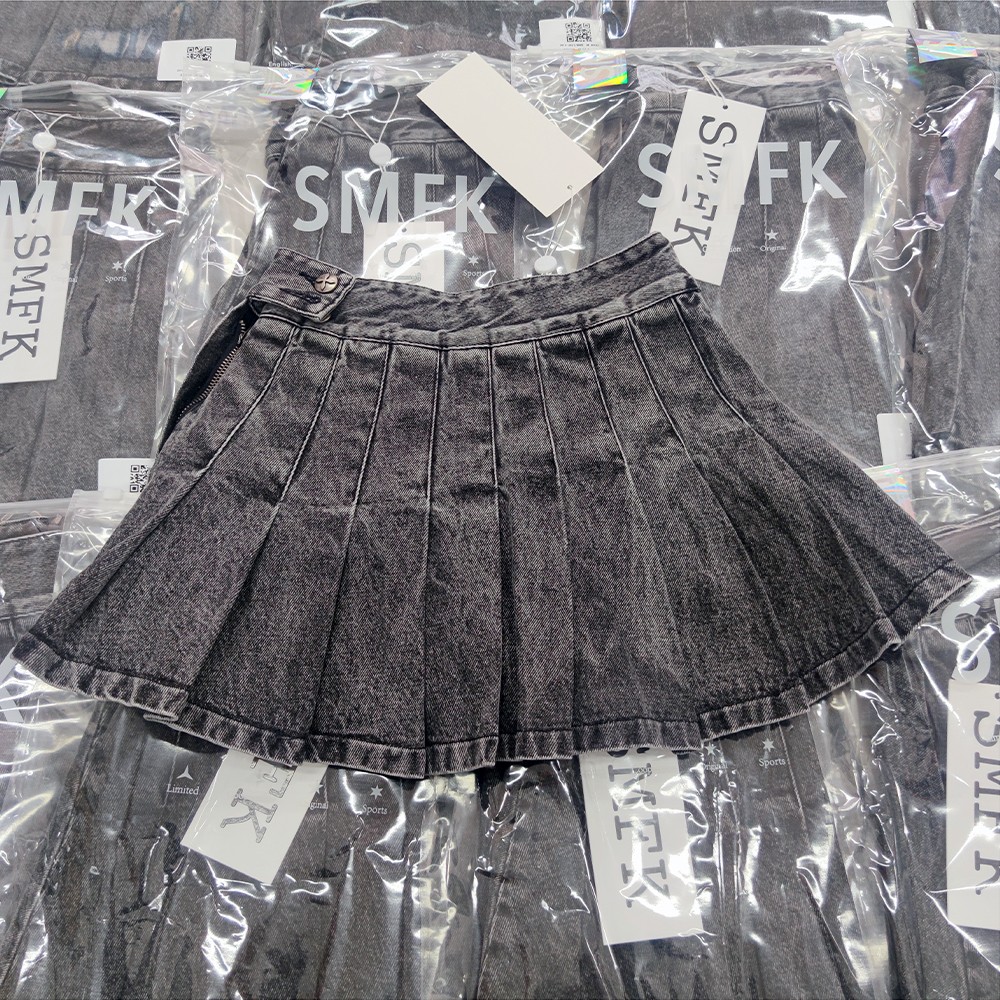 SMFKスカート サマンサモスモスｎ級品 半身スカート レディース 純綿 デニム 可愛い グレイ_2