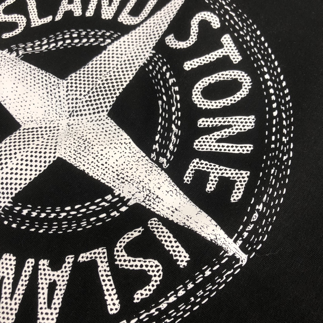 お買い得豊富なstone island トップスｎ級品 トップス 純綿Tシャツ 半袖 シンプル カップル 2色可選 ブラック_7