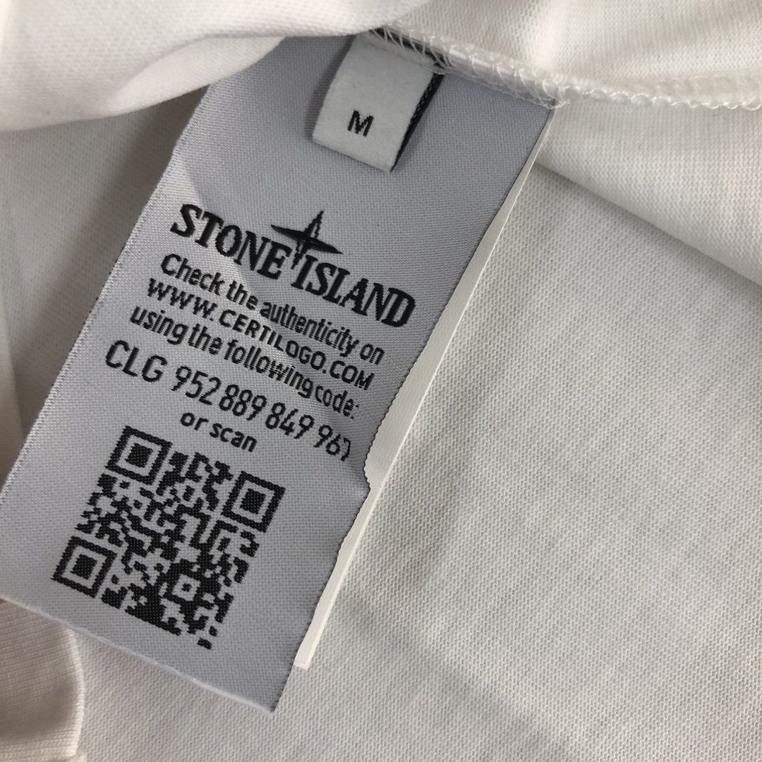 純綿Tシャツ ストーン アイランド ロン t 定価偽物 日常トップス HOT品質保証  柔らかい 2色可選 ホワイト_7