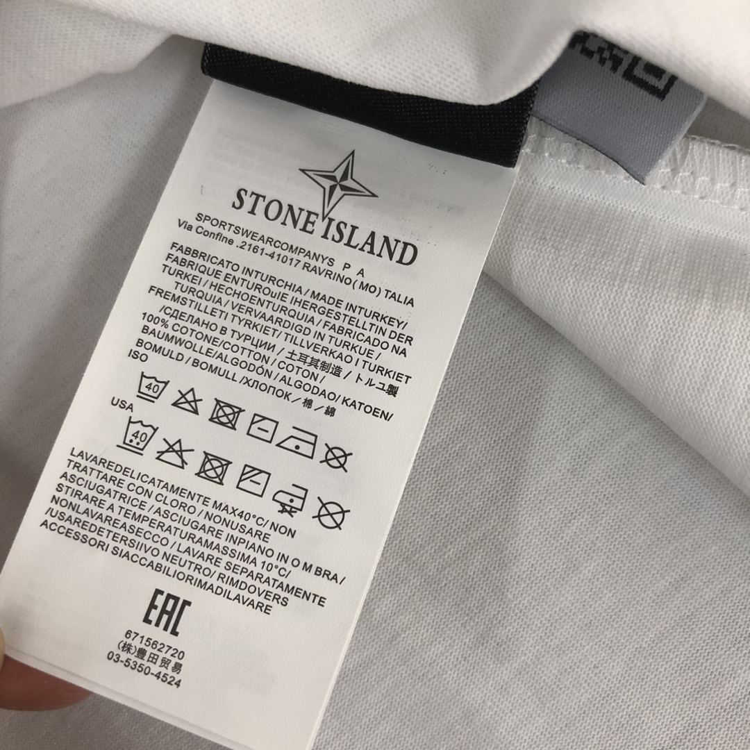純綿Tシャツ ストーン アイランド ロン t 定価偽物 日常トップス HOT品質保証  柔らかい 2色可選 ホワイト_8