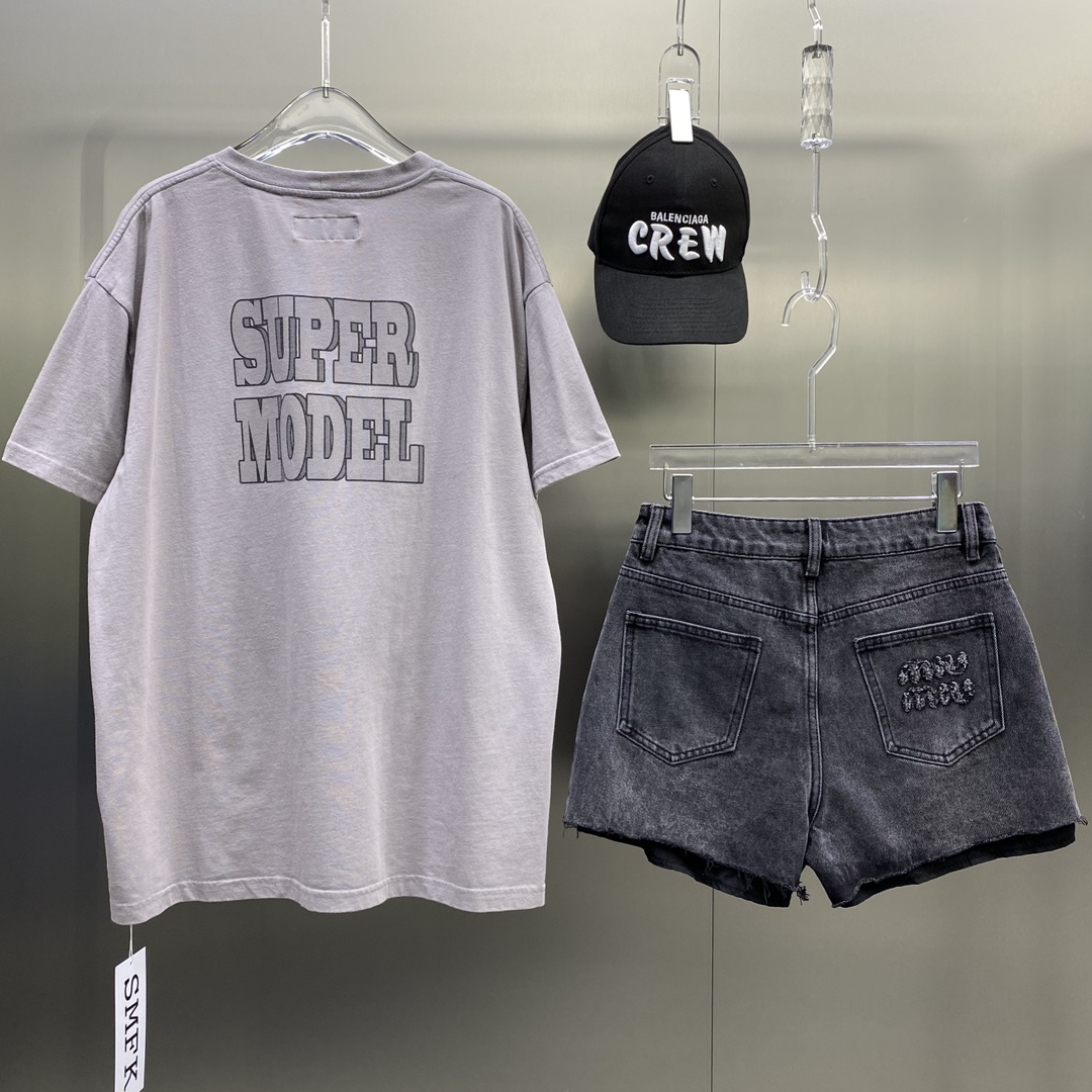 SMFKシャツ インしてる風 ボタンｎ級品 短袖トップス シンプル Tシャツ ファッション パープル_2