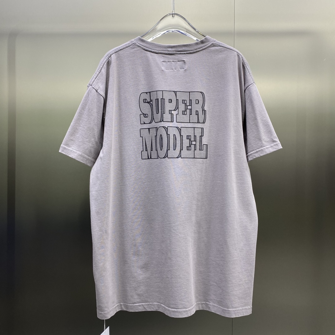 SMFKシャツ インしてる風 ボタンｎ級品 短袖トップス シンプル Tシャツ ファッション パープル_4