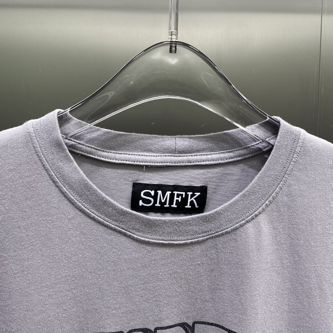 SMFKシャツ インしてる風 ボタンｎ級品 短袖トップス シンプル Tシャツ ファッション パープル_5
