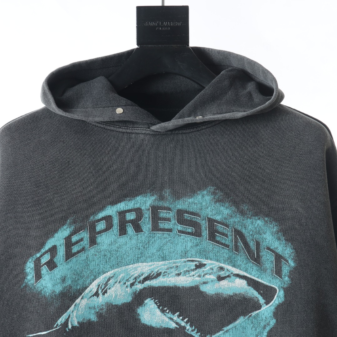 REPRESENT リプレゼント 服ｎ級品 カジュアルトップス 人気もの フード付き 純綿 サメ グレイ_4