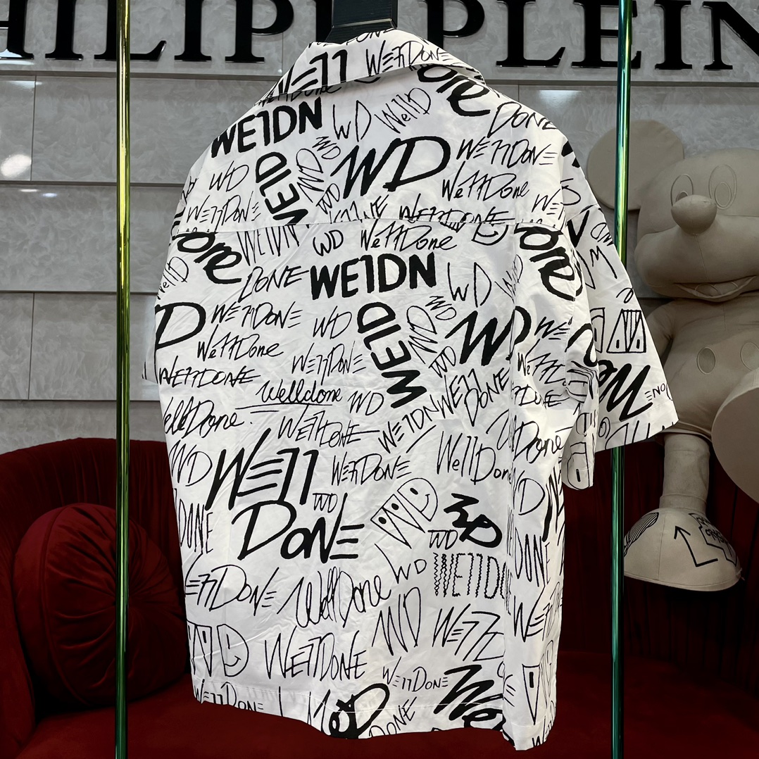 We11done ウェルダントップス偽物 人気 カジュアル 短袖シャツ ファッション 快適な軽い ホワイト_2