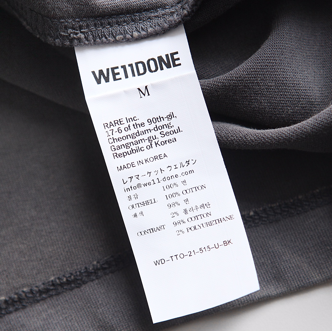WE11DONE tシャツヘビーウェイトｎ級品 純綿 人気 トップス 短袖 品質保証安い 柔らかい 2色可選 グレイ_9