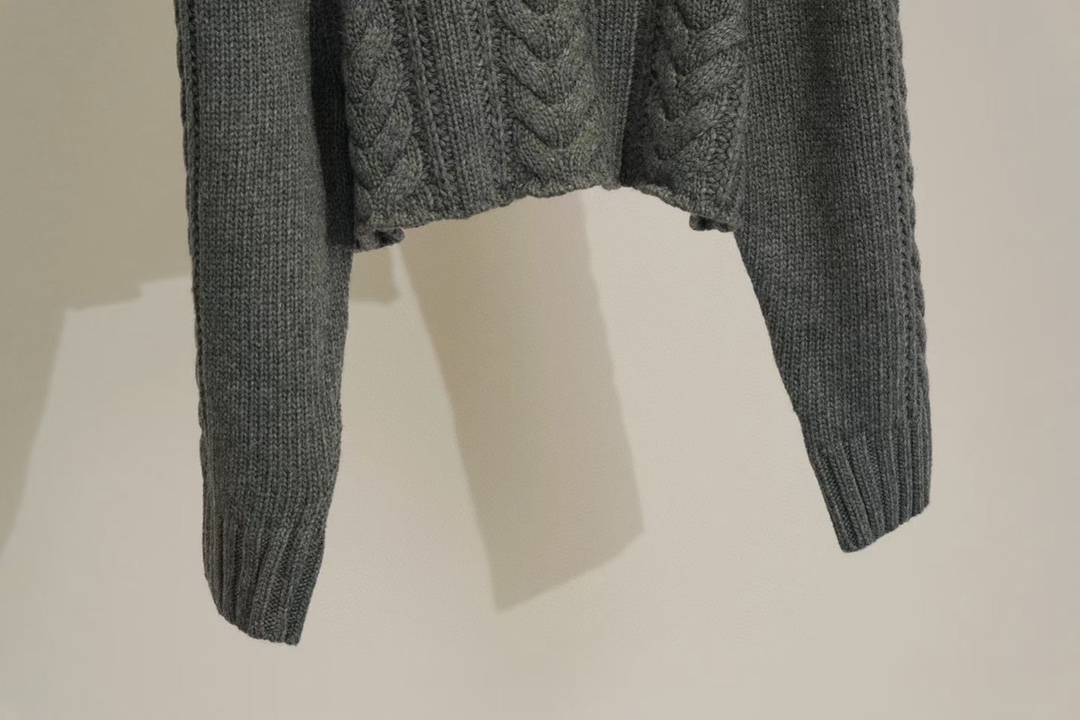 WE11DONE スウェーデンニットコピー 暖かくて柔らかい セーター ニットトップス レディース グレイ_5