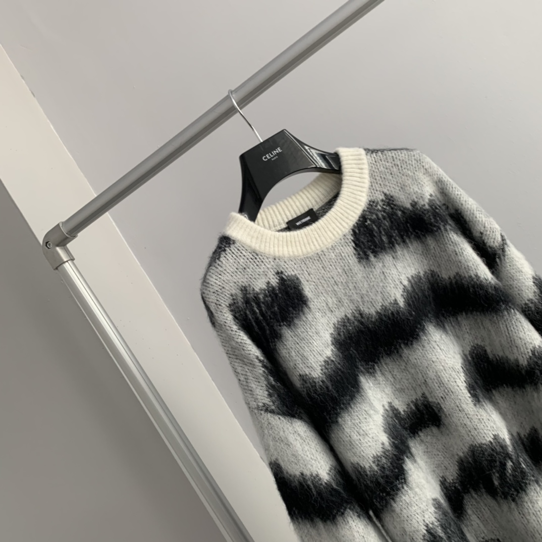 WE11DONE ウェルダンの意味激安通販 暖かい セーター ニット トップス HOT品質保証 ゆったリ ブラック_5